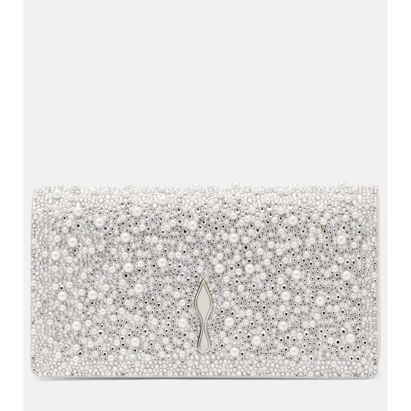 Christian Louboutin Bettina embellished leather clutch