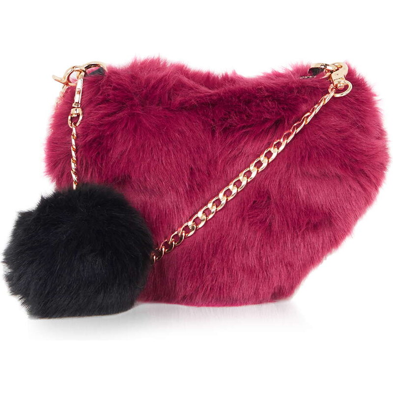 Topshop Faux Fur Heart Bag