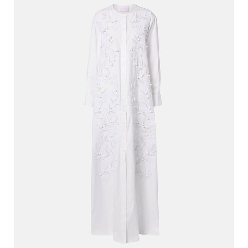 Carolina Herrera Embroidered cotton-blend gown