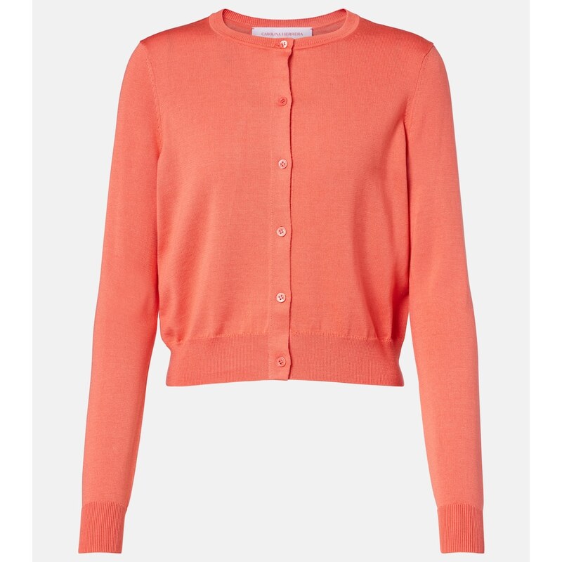 Carolina Herrera Cropped silk and cotton cardigan