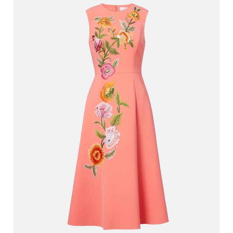 Carolina Herrera Embroidered floral cocktail dress
