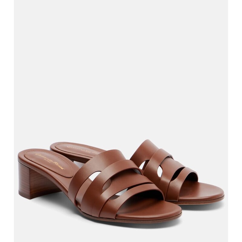 Gianvito Rossi Nora leather mules