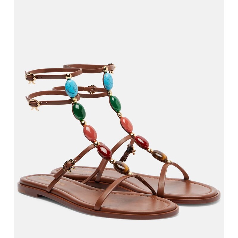 Gianvito Rossi Shanti embellished leather sandals