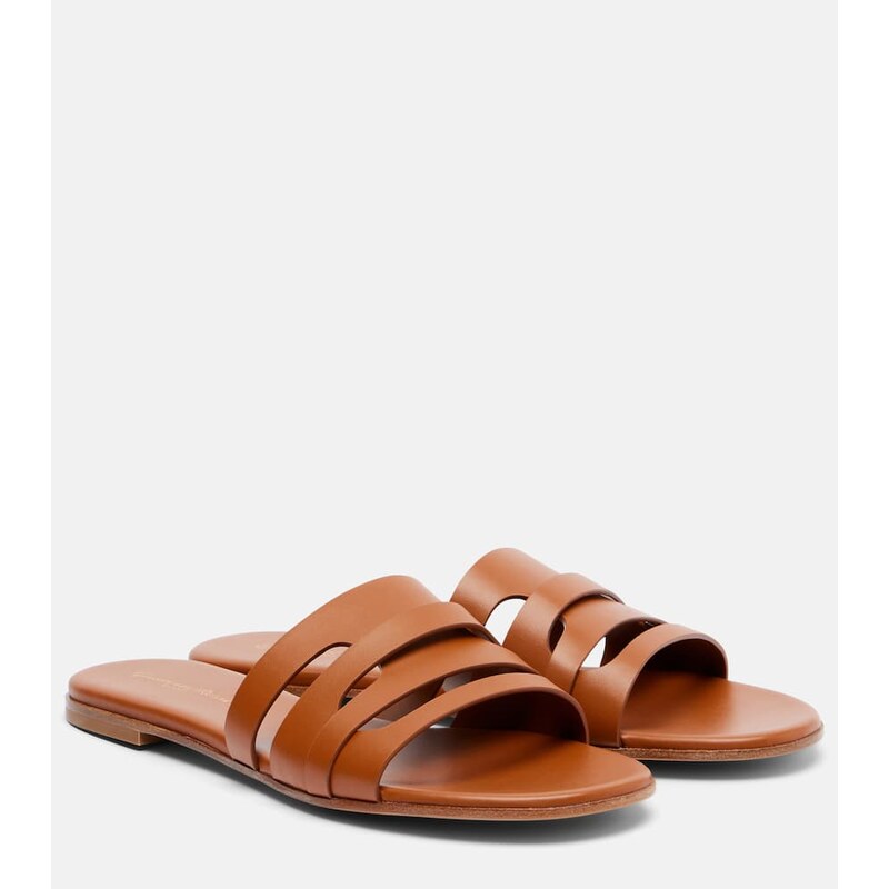 Gianvito Rossi Nora leather slides