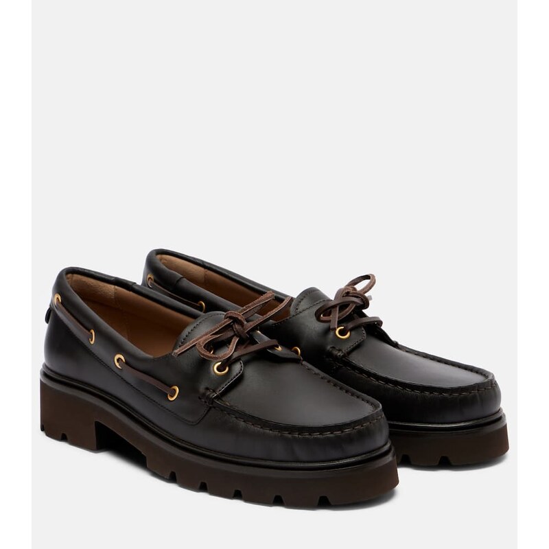 Gianvito Rossi Olonne leather boat shoes
