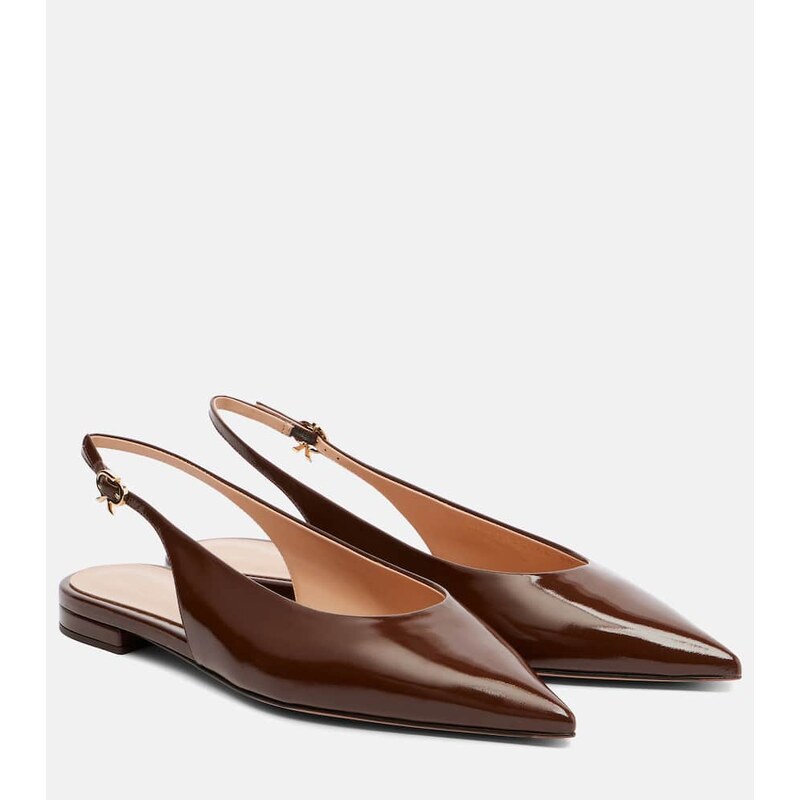 Gianvito Rossi Patent leather slingback flats
