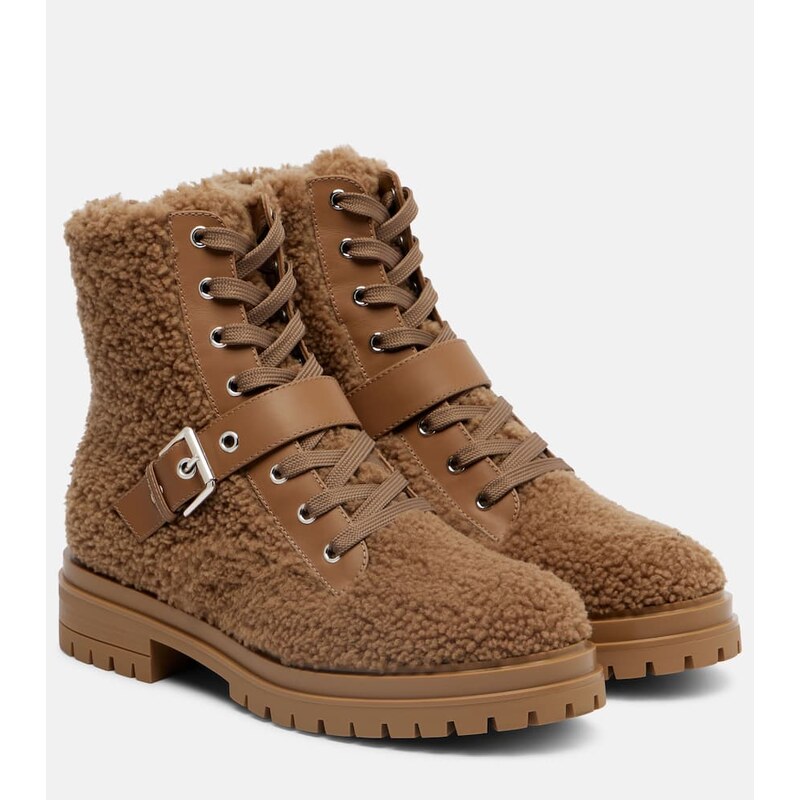 Gianvito Rossi Chamonix shearling lace-up boots