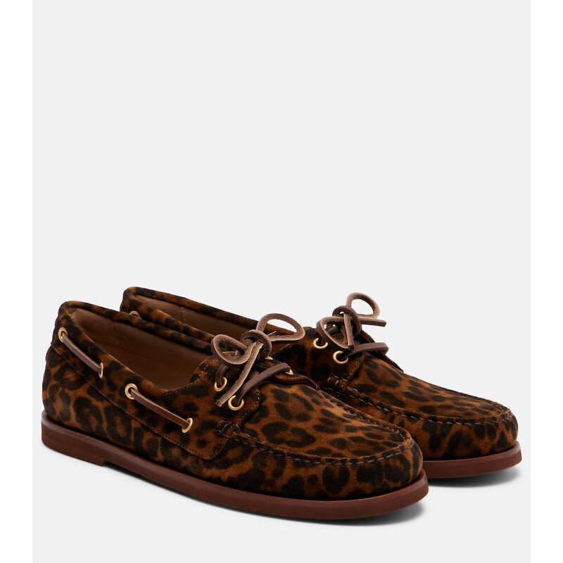 Gianvito Rossi Vandee leopard-print suede boat shoes