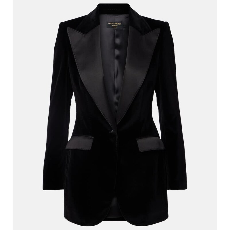 Dolce&Gabbana Cotton-blend velvet tuxedo jacket