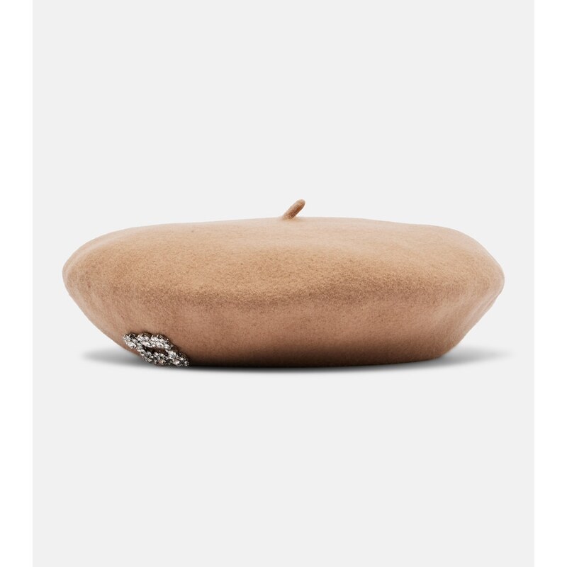 Roger Vivier Embellished wool beret