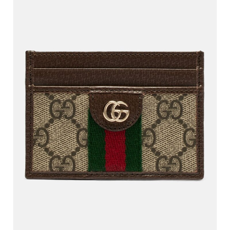 Gucci Ophidia leather-trimmed card holder
