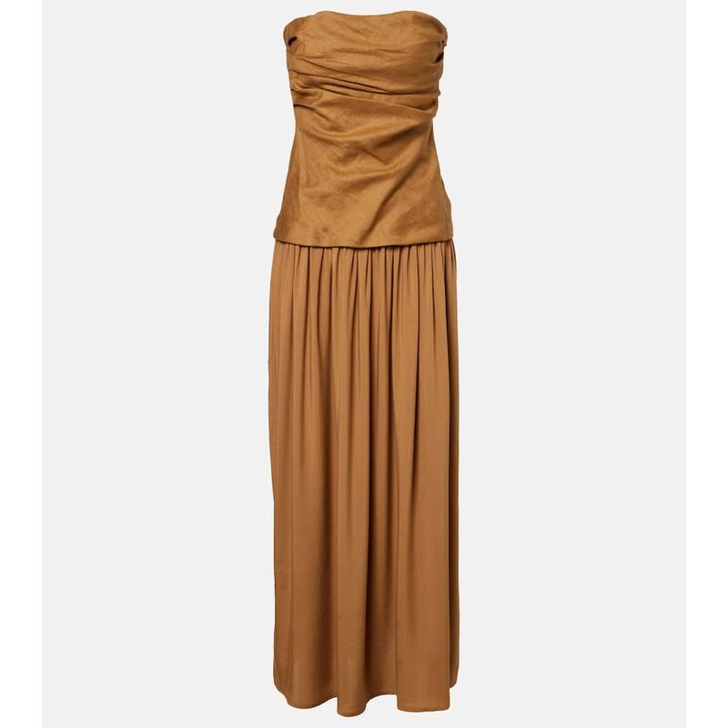 Faithfull Hedy gathered linen maxi dress