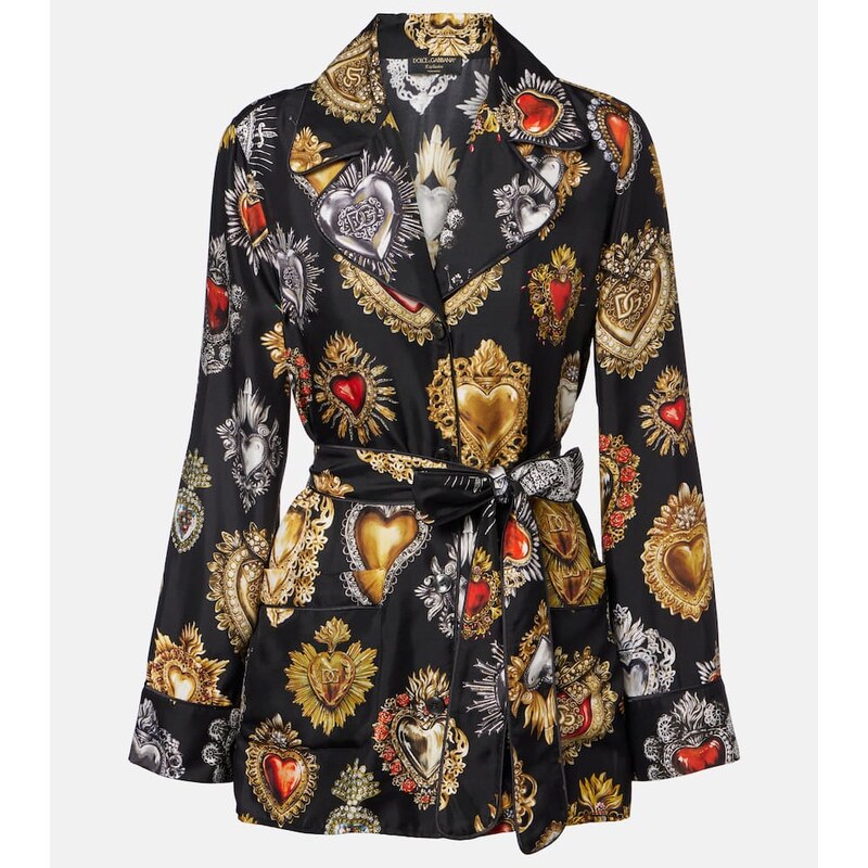 Dolce&Gabbana Devotion belted silk twill blouse