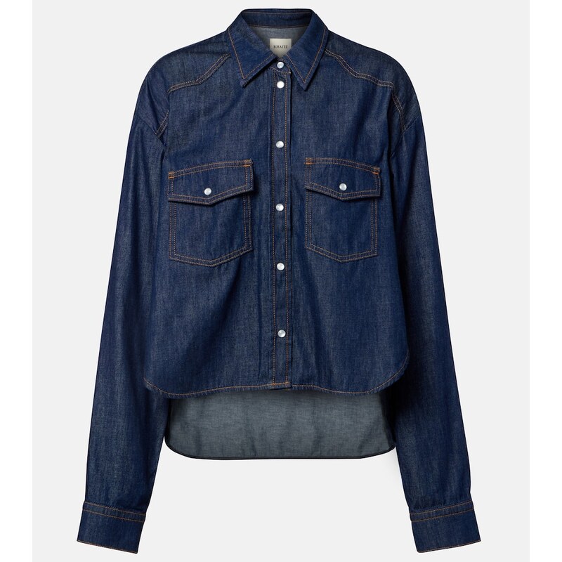 Khaite Grenon asymmetric denim shirt