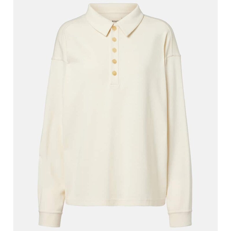 Khaite Faithful silk jersey polo sweater