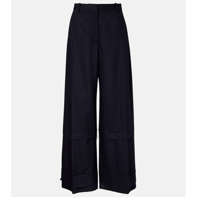 Khaite Linden pinstripe high-rise wide-leg pants
