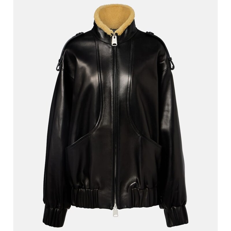 Khaite Sigi shearling-trimmed leather jacket