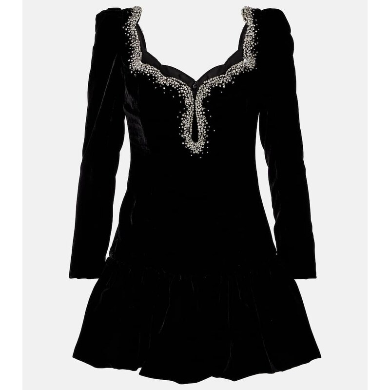 Clio Peppiatt Edie crystal-embellished velvet minidress