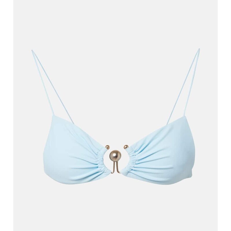 Christopher Esber Ring-detail ruched bikini top