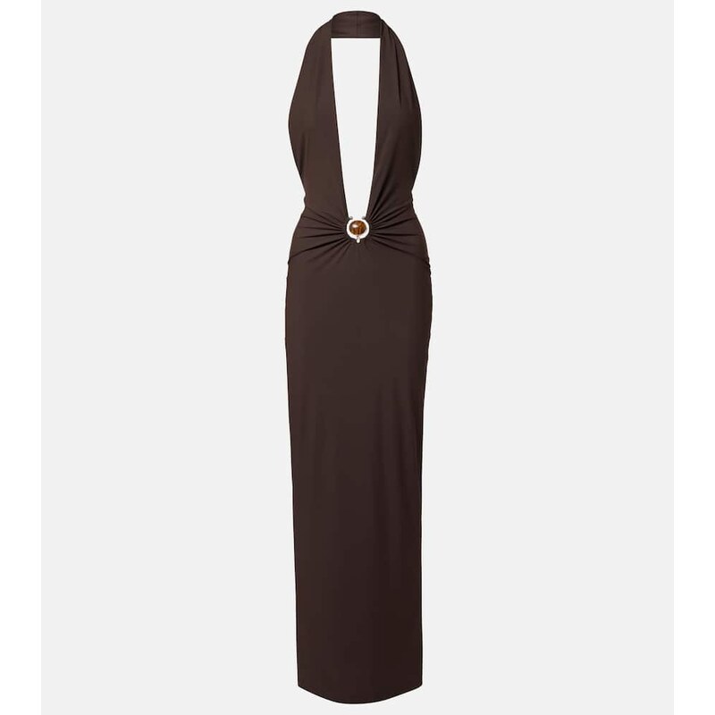 Christopher Esber Embellished halterneck maxi dress