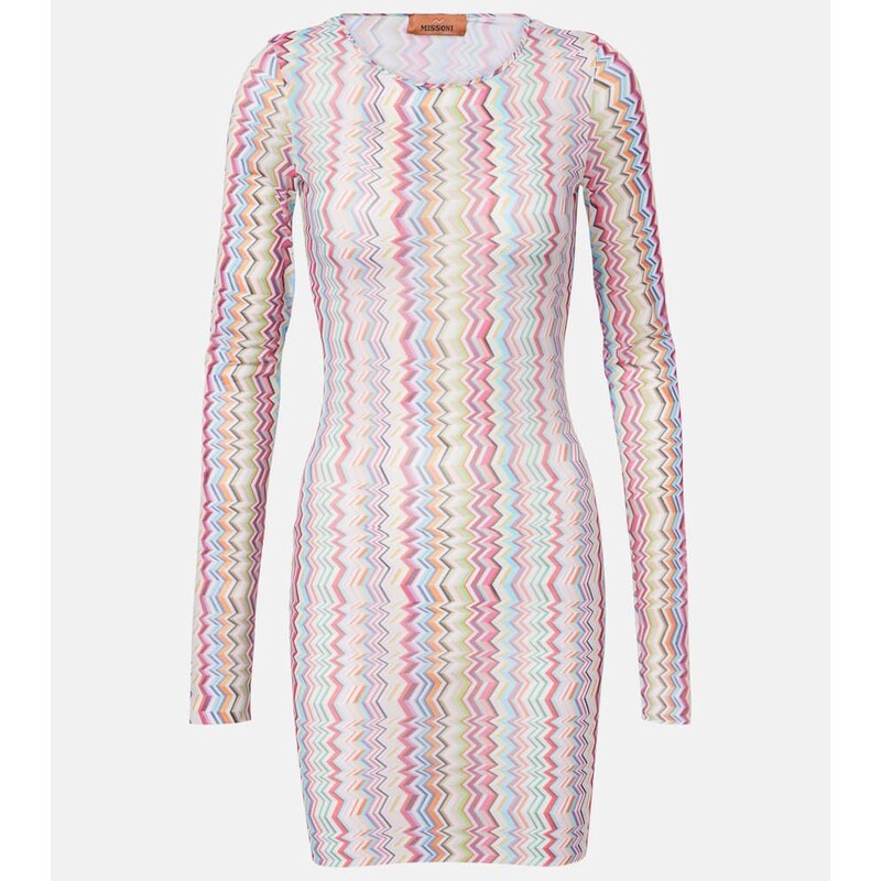 Missoni Zigzag minidress v barevném motivu