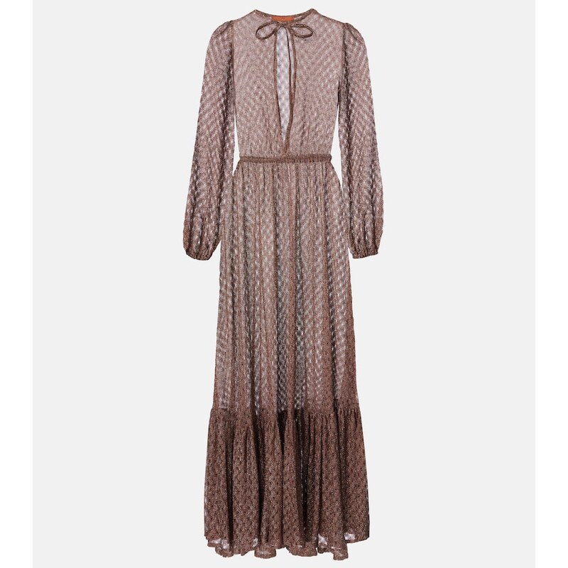 Missoni Open-knit lamÃ maxi dress