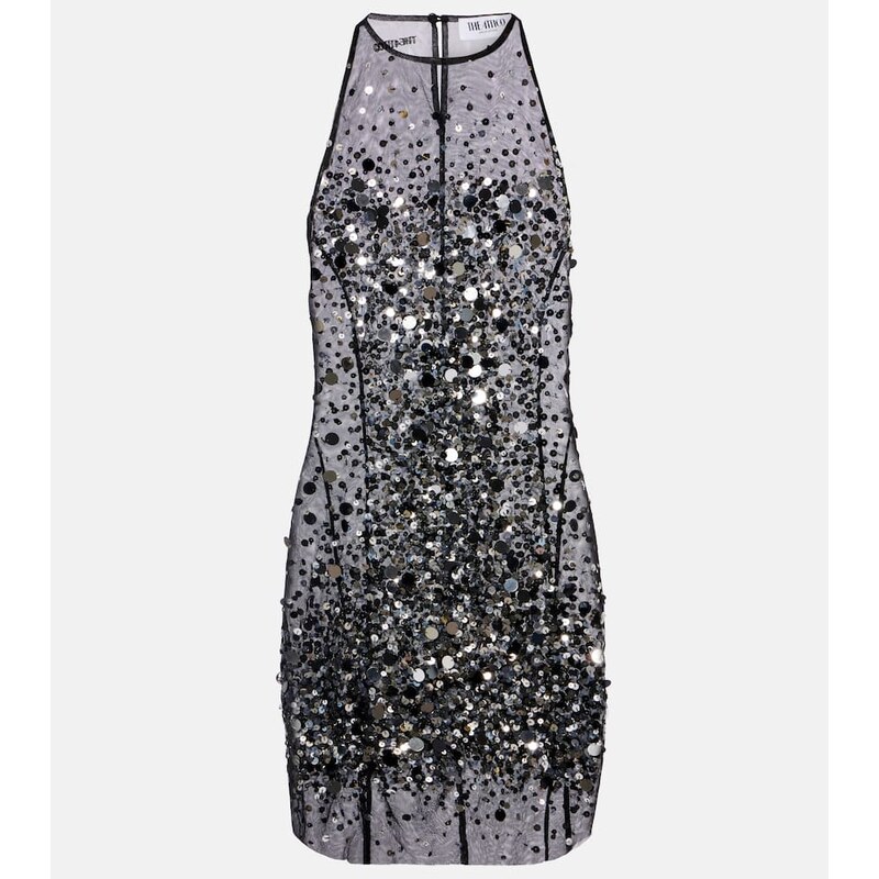 The Attico Sequined sheer minidress