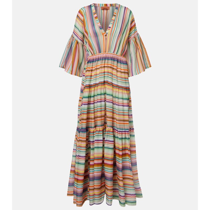 Missoni Zigzag maxi šaty v multibarevném chevrónovém designu