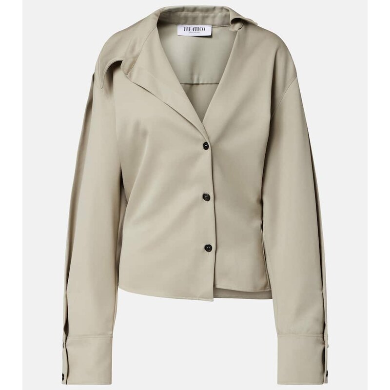 The Attico Draped wool shirt