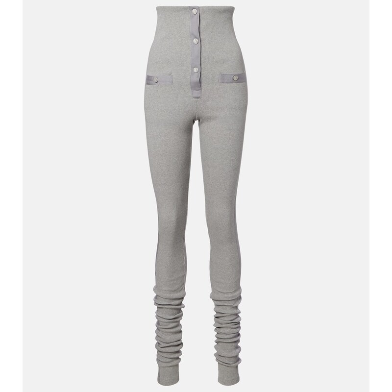 The Attico High-rise cotton jersey stirrup leggings