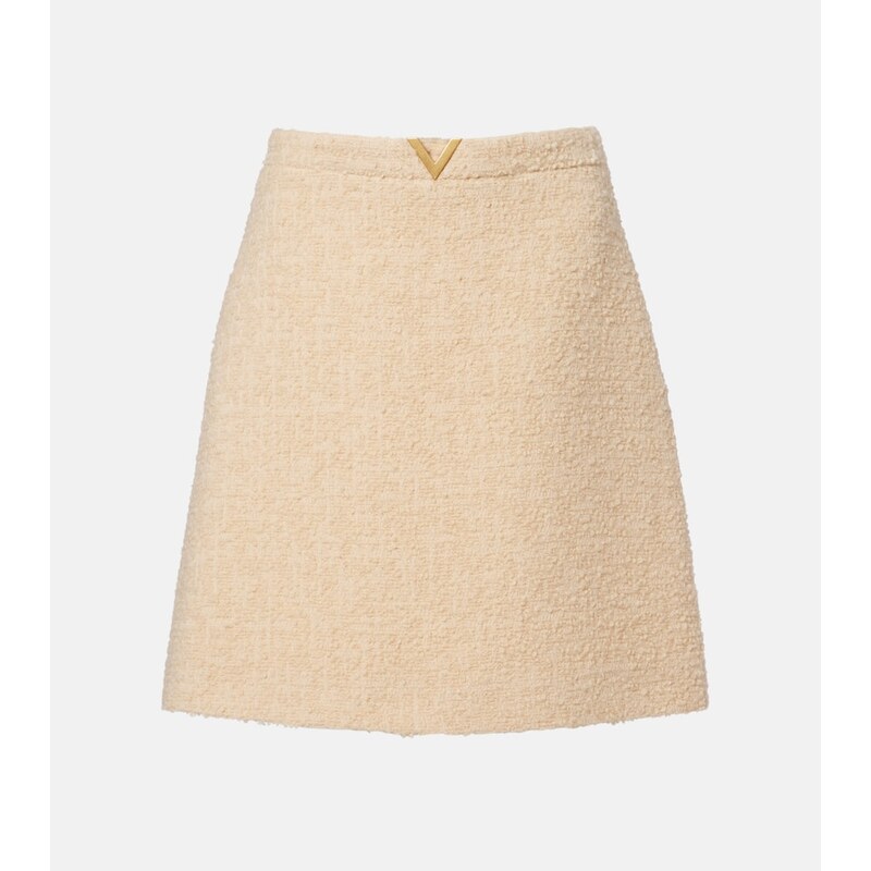 Valentino VGold wool-blend tweed miniskirt