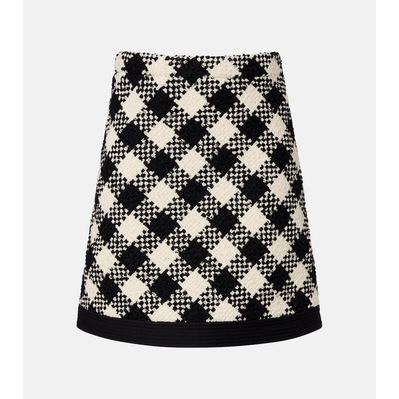 Valentino Cotton and wool-blend tweed miniskirt