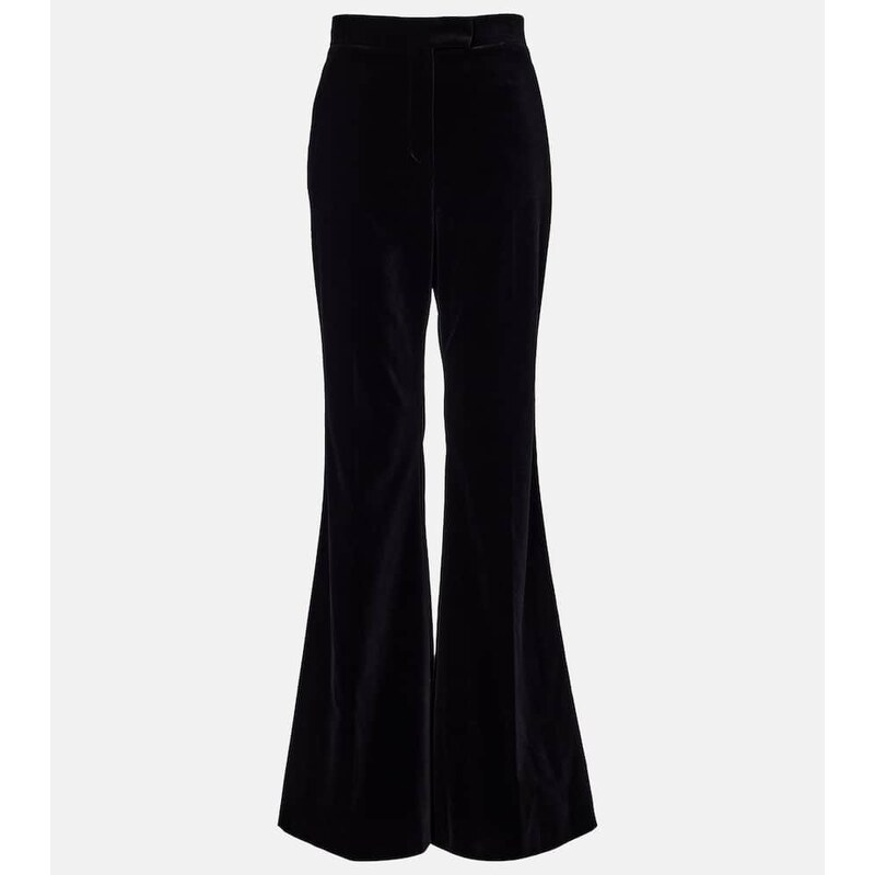 Valentino Cotton velvet flared pants