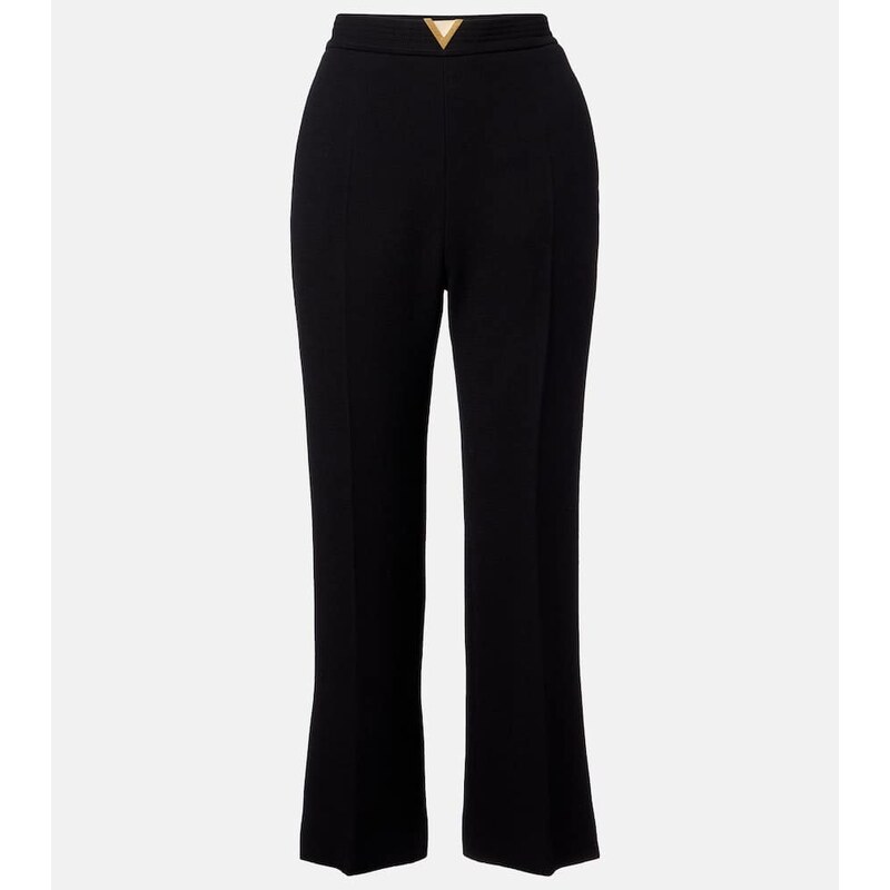 Valentino VGold virgin wool crÃªpe straight pants