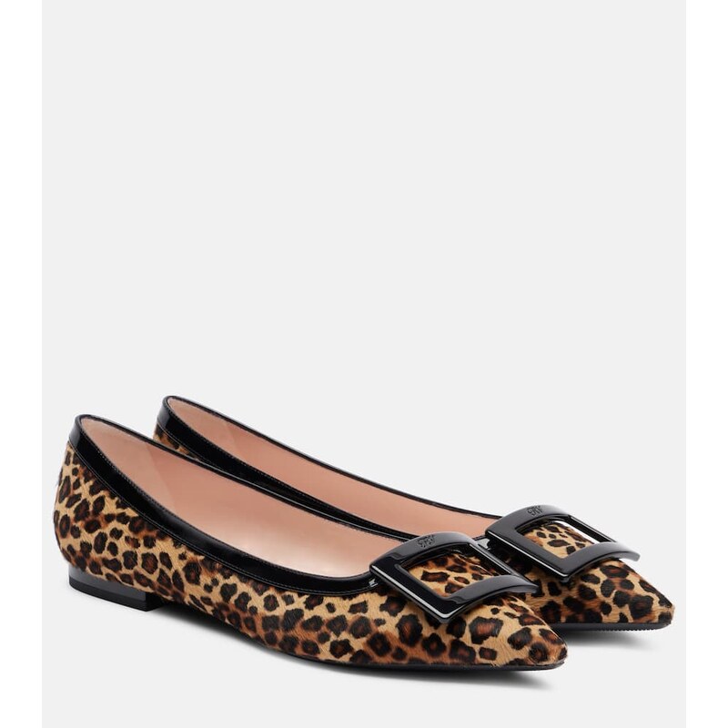 Roger Vivier Gommette Ball calf hair ballet flats