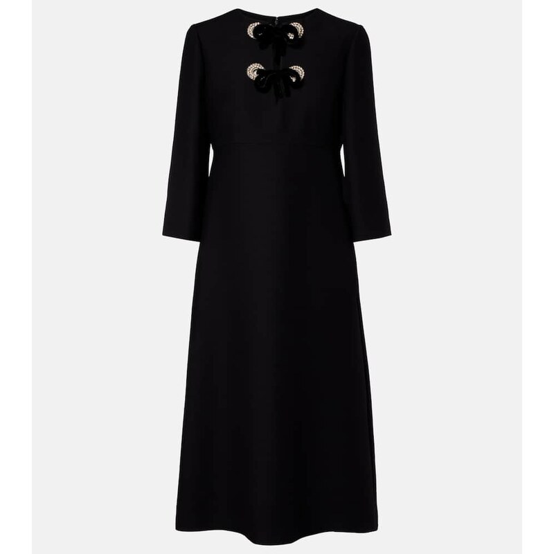 Valentino Crepe Couture embellished midi dress