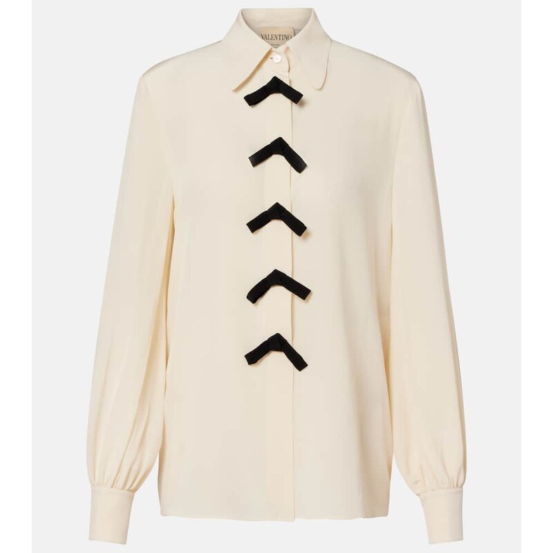 Valentino Bow-detail silk crÃªpe de chine blouse