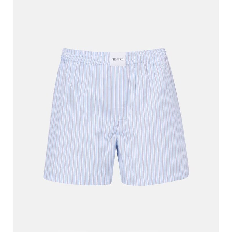 The Attico Striped cotton shorts
