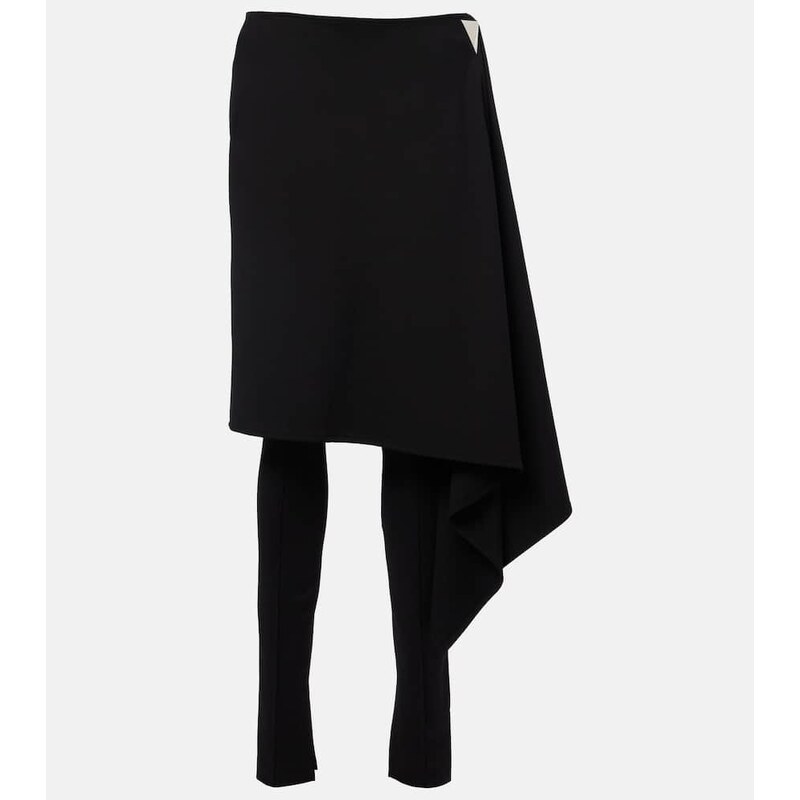 Elegantní černé kalhoty The Attico Draped slim pants
