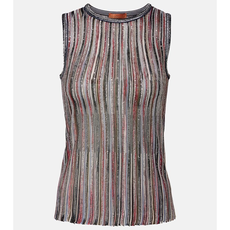 Missoni Sequined striped lamÃ top