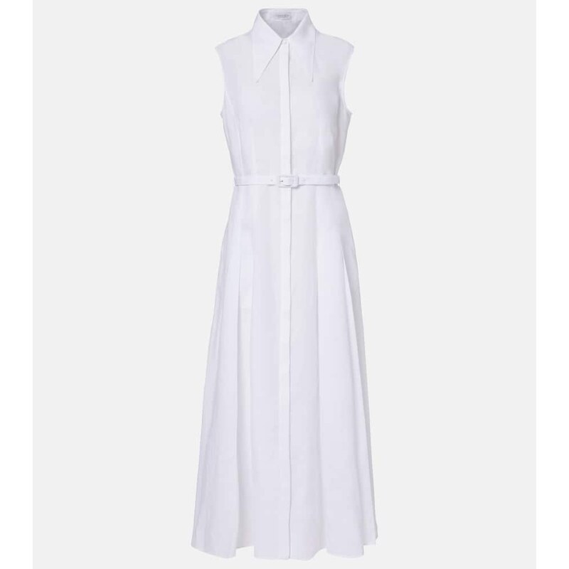 Gabriela Hearst Durand belted linen shirt dress