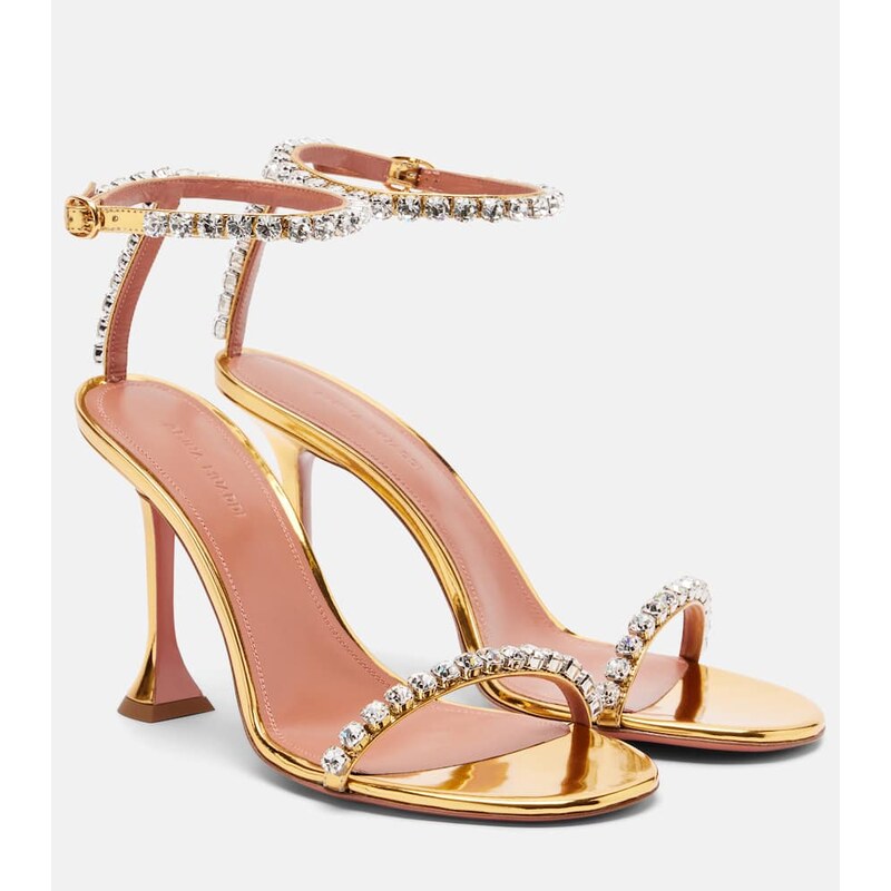 Amina Muaddi Gigi 95 embellished leather sandals