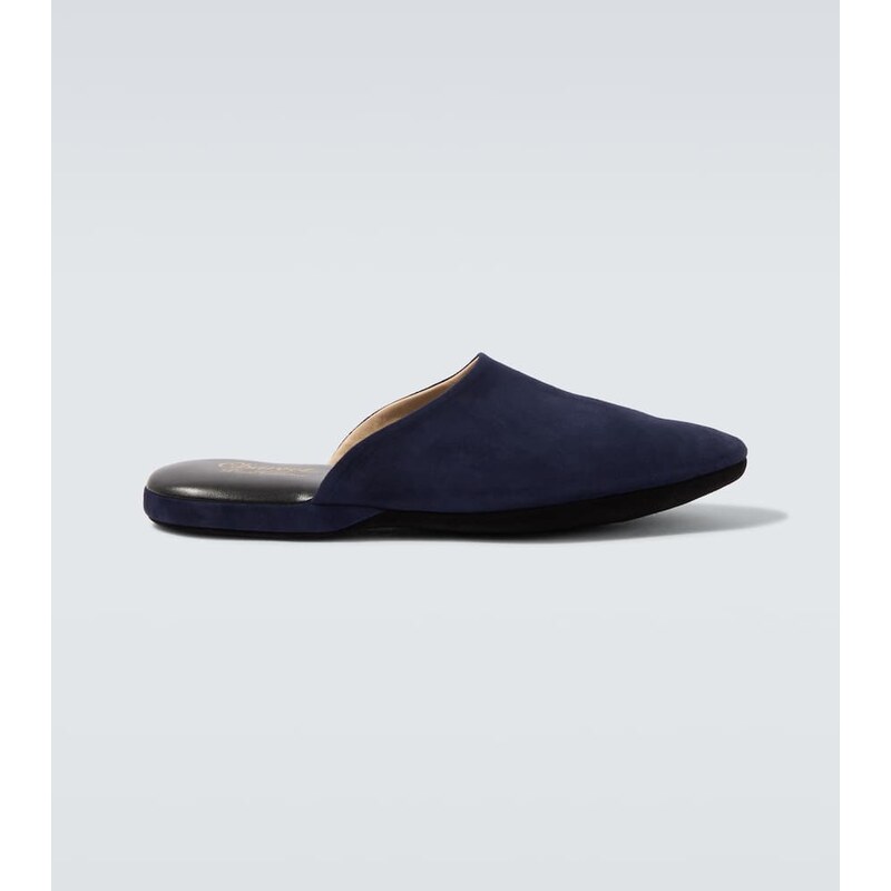 Charvet Leather-lined suede slippers