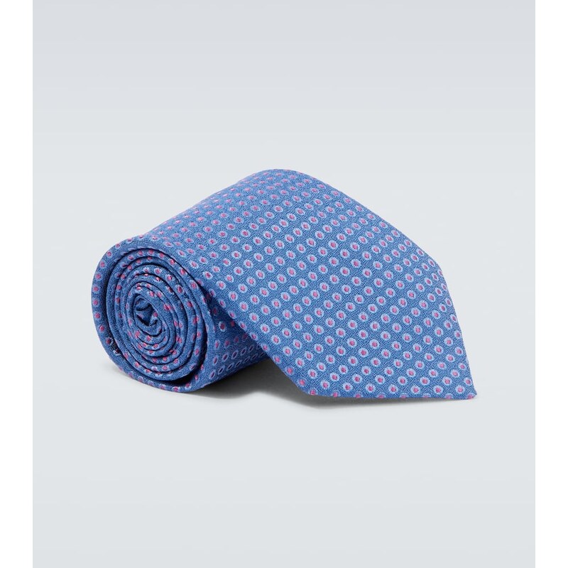 Charvet Polka-dot silk jacquard tie