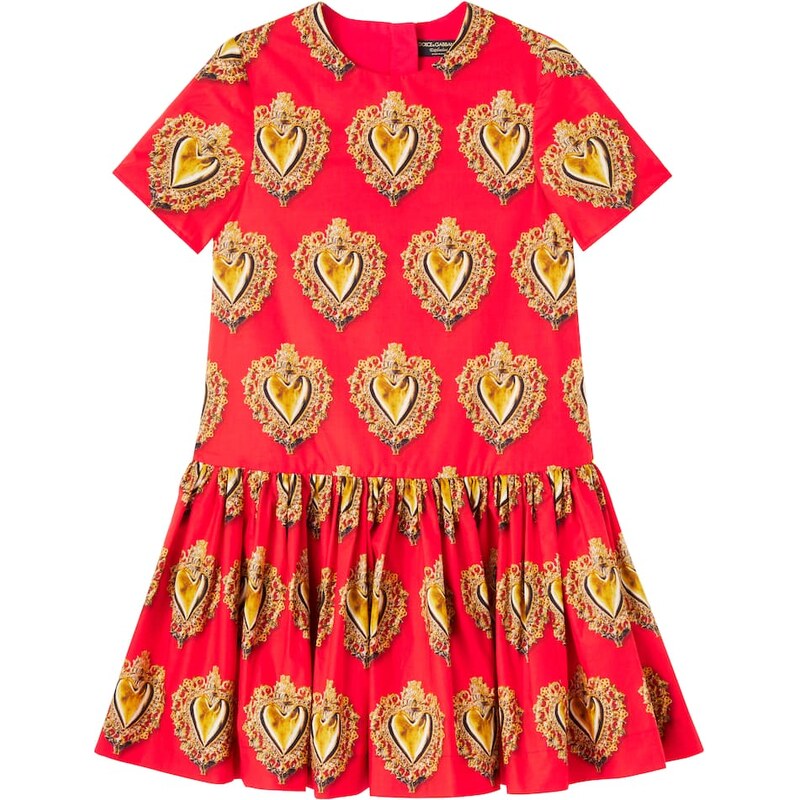 Dolce&Gabbana Kids Printed cotton poplin dress