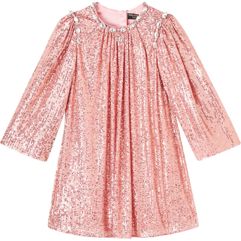Dolce&Gabbana Kids DG embellished sequined dress