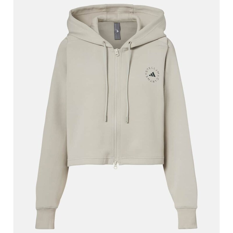 Adidas by Stella McCartney Logo cotton-blend jersey hoodie