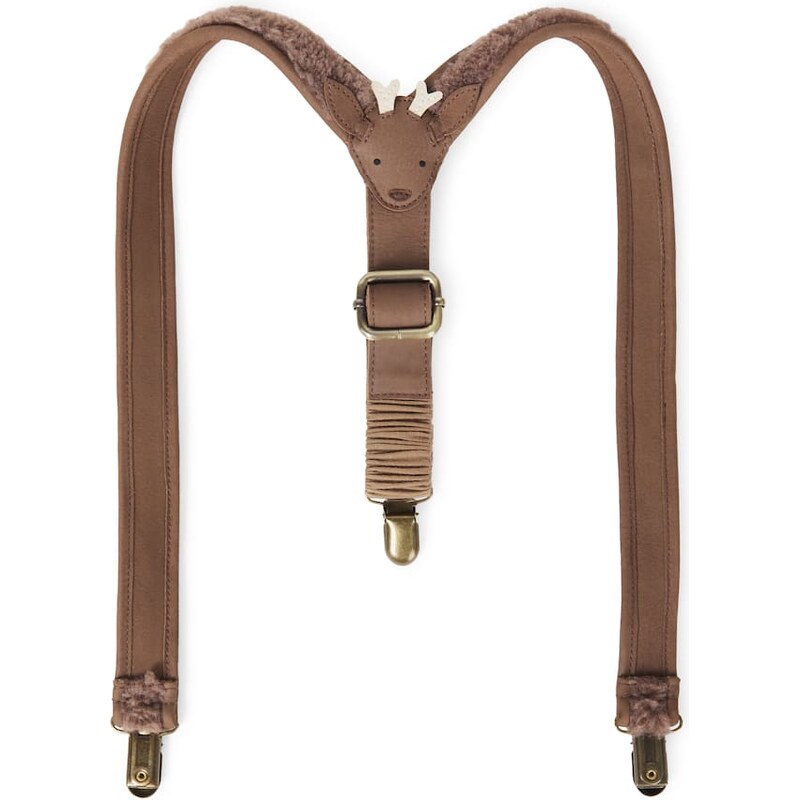 Donsje Tjebbe leather-trimmed teddy suspenders