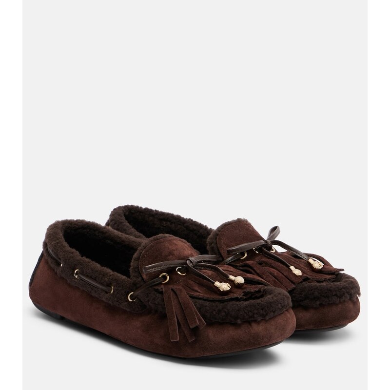 Jimmy Choo Manon fringed suede boat shoes
