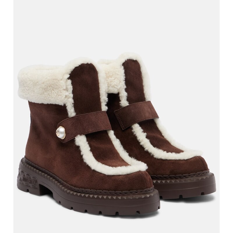 Jimmy Choo Shea suede and shearling ankle boots